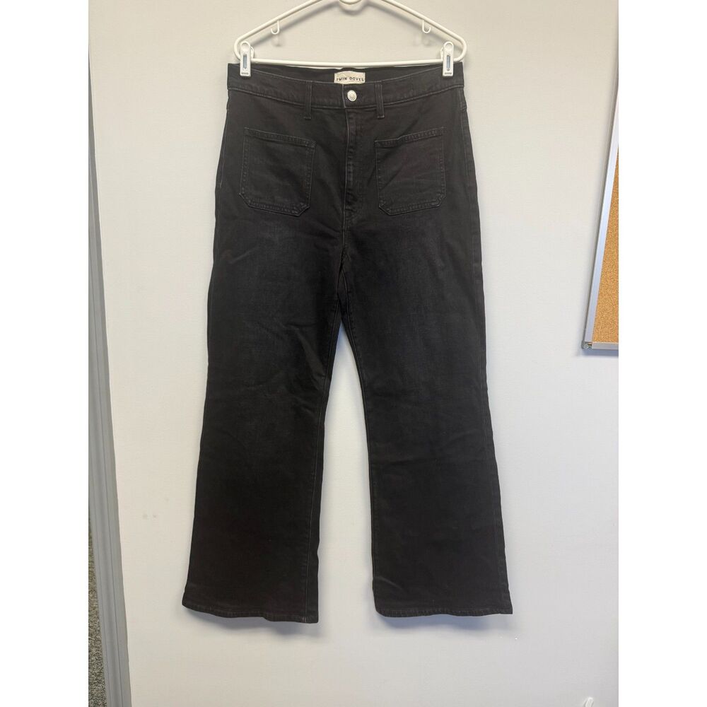 Emerson Fry Twin Doves Treasure Bell Jeans 32 Onyx Wash Black Flare